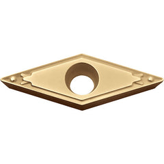 VBMT 332 HQ CA025P, 1/32″ Corner Radius, 3/16″ Thick, 3/8″ Inscribed Circle, TiCl2O3/TiN, 35 Degree Diamond, Turning Indexable Insert
