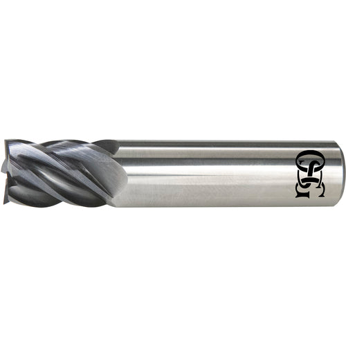 ‎VGM5-LN-05000CR0.015-S - 1/2″ Dia. × 1/2″ Shank × 2″ DOC × 4″ OAL, Carbide, EXO, 5 Flute, 0.015″ Corner Radius, End Mill - Exact Industrial Supply