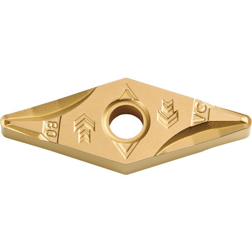 VNMG 333 VC CCX, 3/64″ Corner Radius, 3/16″ Thick, 3/8″ Inscribed Circle,  TiCl2O3/Tin, 35 Degree Diamond, Turning Indexable Insert