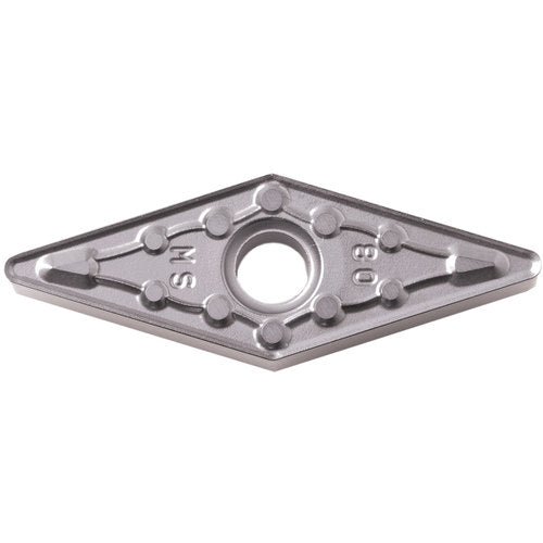 VNMG 332 MS PR015S, 1/32″ Corner Radius, 3/16″ Thick, 3/8″ Inscribed Circle, MEGACOAT HARD, Diamond, Turning Indexable Insert - Exact Industrial Supply