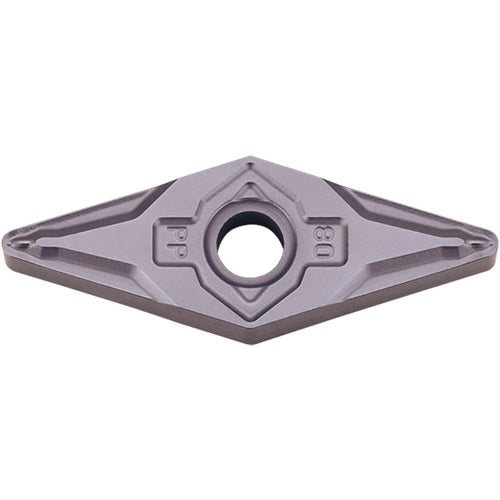 VNMG 332 PP PV7025, 1/32″ Corner Radius, 3/16″ Thick, 3/8″ Inscribed Circle, TiCN (MEGACOAT), Diamond, Turning Indexable Insert - Exact Industrial Supply