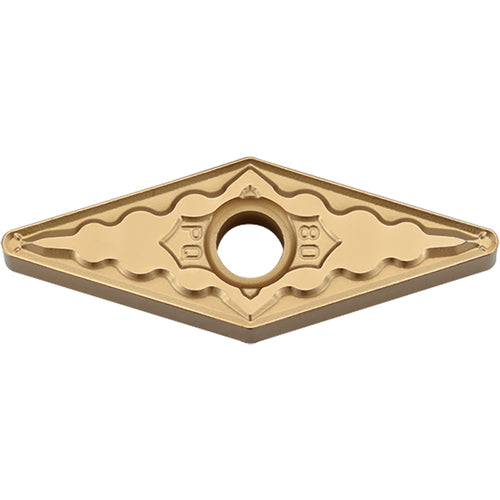 VNMG 331 PQ CA510, 1/64″ Corner Radius, 3/16″ Thick, 3/8″ Inscribed Circle, TiCnulll2O3/TiN, Diamond, Turning Indexable Insert - Exact Industrial Supply