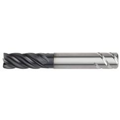 1x1x1-1/4x3-1/4x6 .060R 5FL Carbide End Mill-Round Shank-AlTiN - Americas Industrial Supply