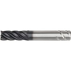 3/8x3/8x1x2-1/2 .060R 5FL Carbide End Mill-Round Shank-AlTiN - Americas Industrial Supply