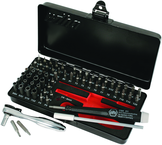 Master Tech 65 Piece Set - ESD Handle, MIni Ratchet and MicroBits In Metal Storage Box - Americas Industrial Supply