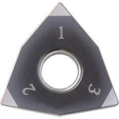 WNGA 431 KBN35M, 1/64″ Corner Radius, 3/16″ Thick, 1/2″ Inscribed Circle, MEGACOAT, 80 Degree Trigon, Turning Indexable Insert