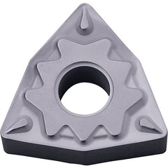 WNMG 431 HQ PV7025, 1/64″ Corner Radius, 3/16″ Thick, 1/2″ Inscribed Circle, TiCN (MEGACOAT), Trigon, Turning Indexable Insert - Exact Industrial Supply