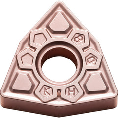 WNMG 433 KH CA315, 3/64″ Corner Radius, 3/16″ Thick, 1/2″ Inscribed Circle, TiCnulll2O3/Ti, Trigon, Turning Indexable Insert - Exact Industrial Supply