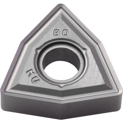 WNMG 432 MU PR015S, 1/32″ Corner Radius, 3/16″ Thick, 1/2″ Inscribed Circle, MEGACOAT HARD, Trigon, Turning Indexable Insert - Exact Industrial Supply