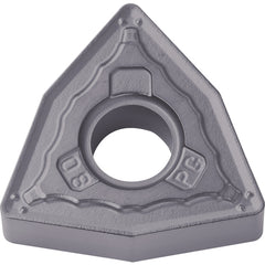 WNMG 432 PG PR1535, 1/32″ Corner Radius, 3/16″ Thick, 1/2″ Inscribed Circle, MEGACOAT NANO, Trigon, Turning Indexable Insert - Exact Industrial Supply