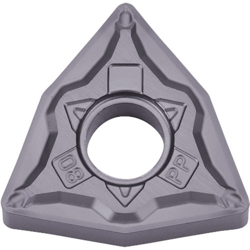 WNMG 4305 PP PV7025, 0.0079″ Corner Radius, 3/16″ Thick, 1/2″ Inscribed Circle, TiCN (MEGACOAT), Trigon, Turning Indexable Insert - Exact Industrial Supply