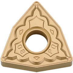 WNMG 431 PQ CA525, 1/64″ Corner Radius, 3/16″ Thick, 1/2″ Inscribed Circle, TiCnulll2O3/TiN, Trigon, Turning Indexable Insert - Exact Industrial Supply