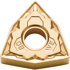 WNMG 433 WE CA025P, 3/64″ Corner Radius, 3/16″ Thick, 1/2″ Inscribed Circle, TiCl2O3/TiN, 80 Degree Trigon, Turning Indexable Insert