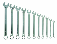 Snap-On/Williams Fractional Combination Wrench Set -- 11 Pieces; 12PT Satin Chrome; Includes Sizes: 3/8; 7/16; 1/2; 9/16; 5/8; 11/16; 3/4; 13/16; 7/8; 15/16; 1" - Americas Industrial Supply