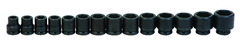 14 Piece - #9976147 - 3/8 to 1-5/8" - 3/4'' Drive - 6 Point - Standard Impact Socket Set - Americas Industrial Supply