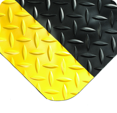 Diamond-Plate Select 19/16" x 2' x 3' Black/Yellow Work Mat - Americas Industrial Supply