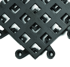 ErgoDeck Heavy Duty Open Egronomic TilesÂ 18" x 18" x 7/8" Thick (Black) - Americas Industrial Supply