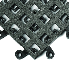 ErgoDeck Heavy Duty Open w/ GritShieldÂ Egronomic TilesÂ 18" x 18" x 7/8" Thick (Black) - Americas Industrial Supply