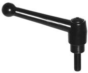 70551, Clamp Lever Size 5 Zinc Ball Style with Steel Stud Insert 1/2-13 x 1.57, Screw and Spring - Americas Industrial Supply