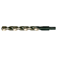 25/64 RHS / RHC HSS 135 Degree Split Point Heavy Duty Parabolic Jobber Length Drill - Black & Gold - Exact Industrial Supply