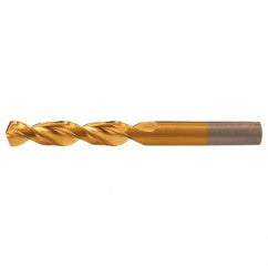 #38 RHS / RHC HSS-CO 8% (M42) 135 Degree Split Point Q-Cobalt Wide Land Parabolic Drill - TiN - Americas Industrial Supply