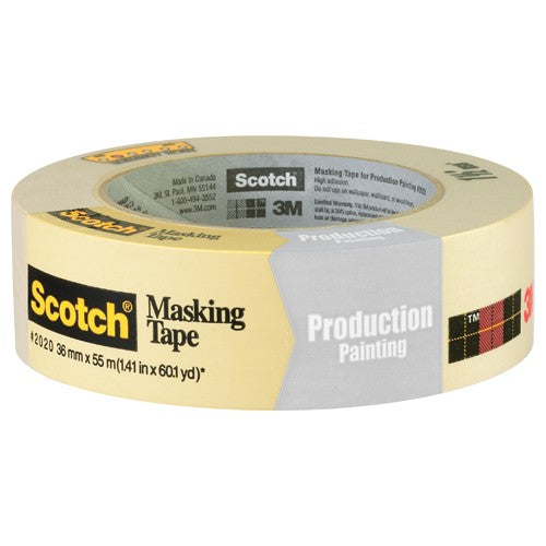 ‎Scotch Contractor Grade Masking Tape 2020-24AP9 0.94″ × 60.1 yd (24mm × 55m) - Americas Industrial Supply