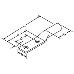 3M Scotchlok Copper Two Hole Long Barrel Lug 31137 up to 35 kV 2/0 AWG Black - Americas Industrial Supply
