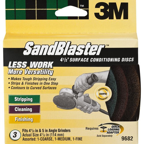 3M SandBlaster Surface Conditioning Discs 9682 4.5″ 3 asst disc/pk - Americas Industrial Supply