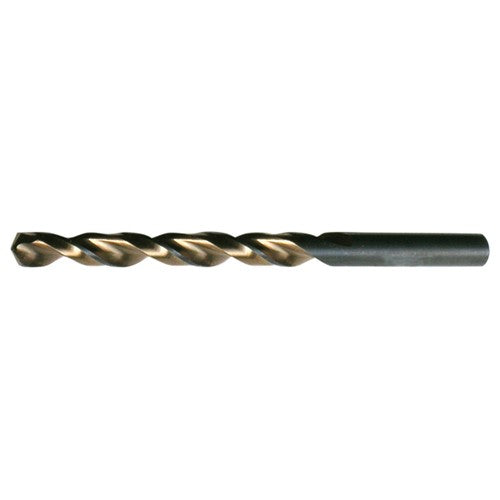 8.00mm RHS / RHC HSS 135 Degree Split Point Heavy Duty Parabolic Jobber Length Drill - Black & Gold - Exact Industrial Supply