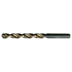 8.00mm RHS / RHC HSS 135 Degree Split Point Heavy Duty Parabolic Jobber Length Drill - Black & Gold - Exact Industrial Supply