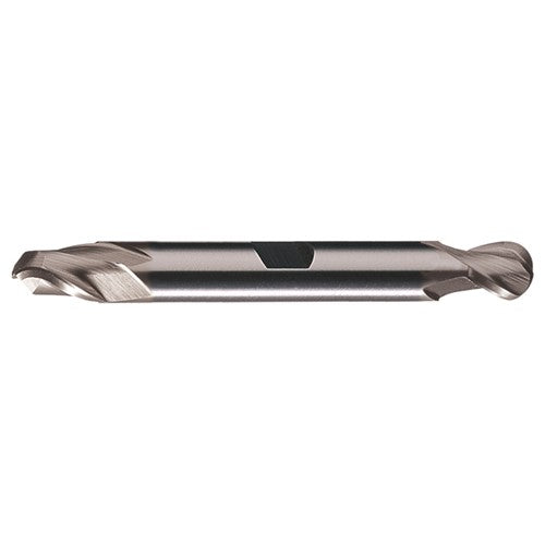 ‎1″ Dia. × 1″ Shank × 1-5/8″ DOC × 6-3/8″ OAL, HSS Bright, Spiral , 2 Flute, CW Helix, Weldon, Ballnose End Mill - Exact Industrial Supply