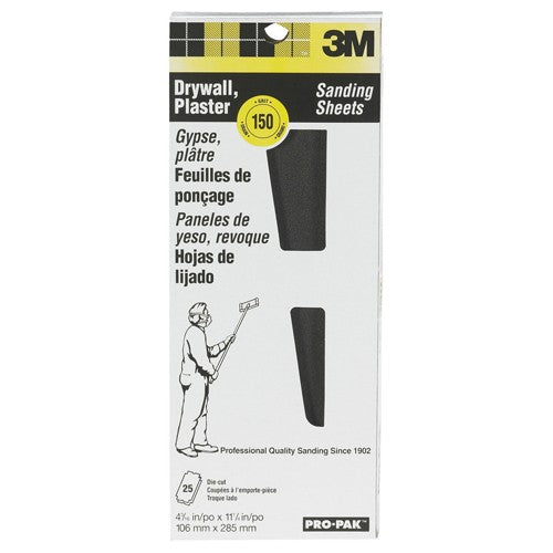 3M Drywall Sanding Sheet 99431NA 4 3/16″ × 11 1/4″ 150 Grit - Americas Industrial Supply