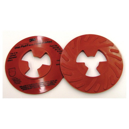 3M Disc Pad Face Plate Ribbed 81732L Extra Hard 5″ Red - Americas Industrial Supply