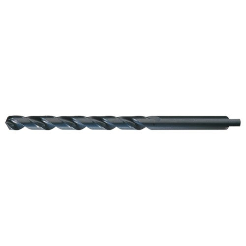15/32 RHS / RHC HSS 118 Degree Radial Point Automotive Tanged Shank Style Taper Length Drill - Steam Oxide - Exact Industrial Supply