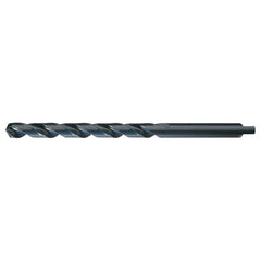 25/64 RHS / RHC HSS 118 Degree Radial Point Automotive Tanged Shank Style Taper Length Drill - Steam Oxide - Exact Industrial Supply