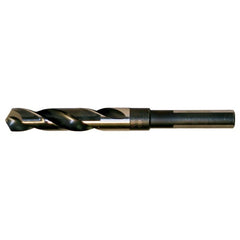 45/64 RHS / RHC HSS 118 Degree Split Point Silver & Deming Reduced Shank Drill - Black & Gold - Exact Industrial Supply