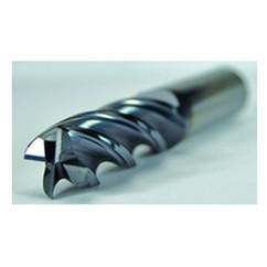 3/8 Dia. x 2-1/2 Overall Length 4-Flute .020 C/R Solid Carbide SE End Mill-Round Shank-Center Cut-AlCrN - Americas Industrial Supply