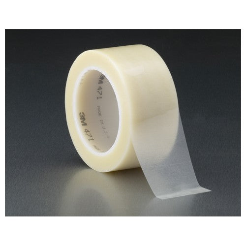 3M Vinyl Tape 471 Transparent 1/2″ × 36 yd 5.2 mil - Americas Industrial Supply