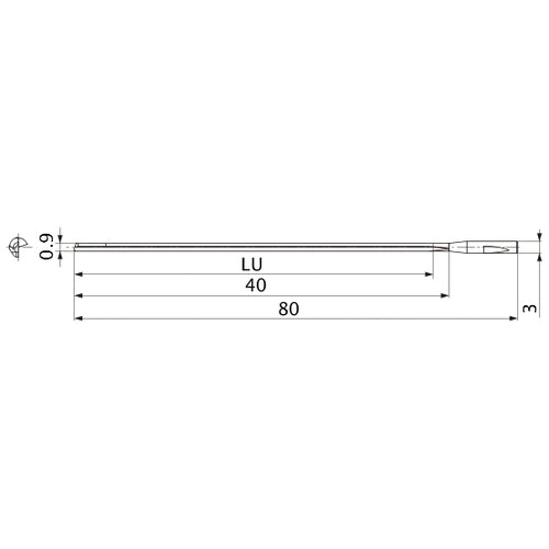 MGS0090L040B HTi10 0.9 mm Dia. × 3 mm Shank × 40 mm Flute Length × 80 mm OAL, 0°, 1 Flute, Coolant Thru, Solid Carbide Drill