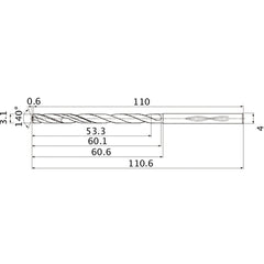 MHS0310L060B CARB DRILL