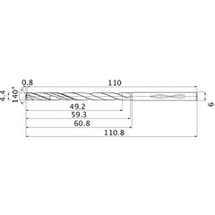 MHS0440L060B CARB DRILL