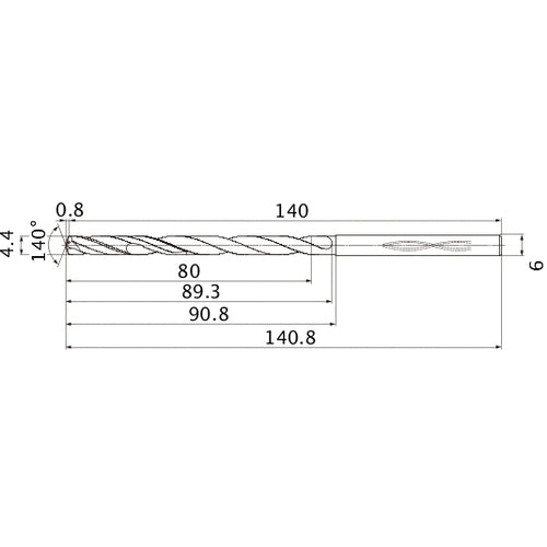 MHS0440L090B CARB DRILL