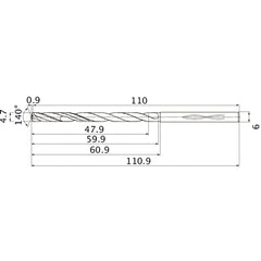 MHS0470L060B CARB DRILL