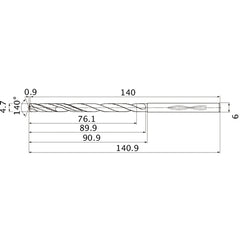 MHS0470L090B CARB DRILL