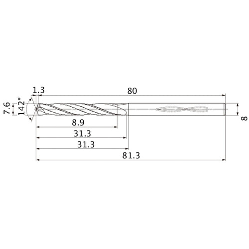 MHS0760L030B CARB DRILL