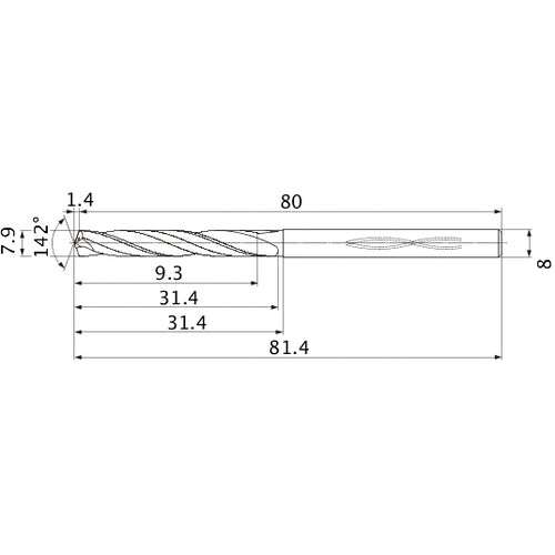 MHS0790L030B CARB DRILL