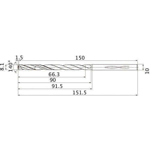 MHS0810L090B CARB DRILL