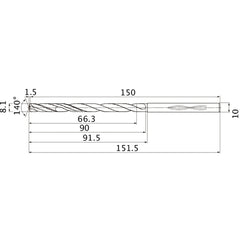 MHS0810L090B CARB DRILL