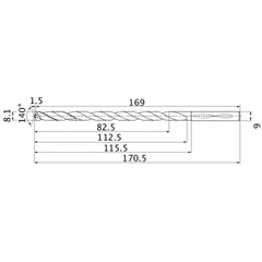 MNS0810X10DB CARB DRILL