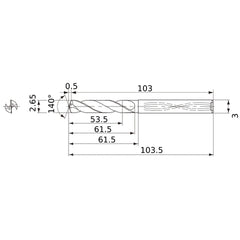 MWS0265X20DB CARB DRILL